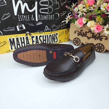 Brown Buckle Moccs - Maha fashions -