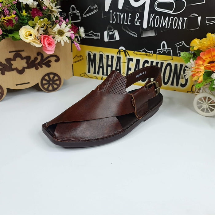 Brown Casual Peshawri Sandals - Maha fashions -