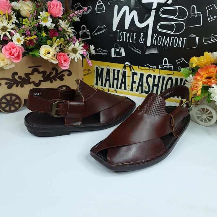 Brown Casual Peshawri Sandals - Maha fashions -