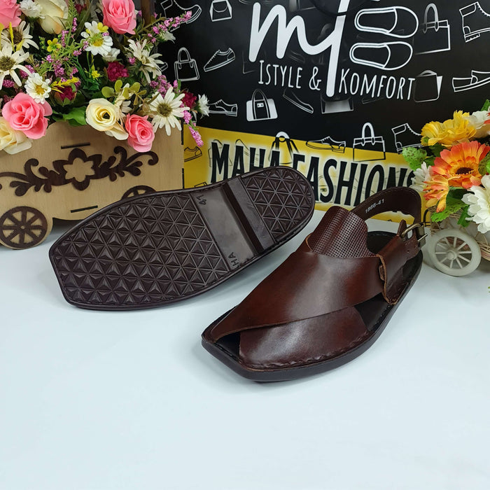 Brown Casual Peshawri Sandals - Maha fashions -