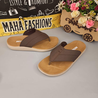Brown Men Slippers - Maha fashions -  Men Footwear