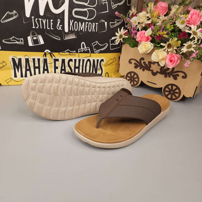 Brown Men Slippers - Maha fashions -  Men Footwear