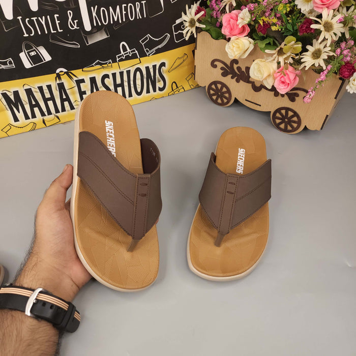 Brown Men Slippers - Maha fashions -  Men Footwear