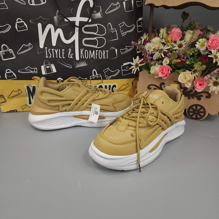Brown Men's Trendy Lace-up  Chunky Sneakers - Maha fashions -