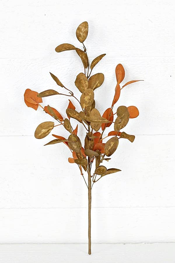 Brown Sage Mixed Olive Leaves Pick 16 inch