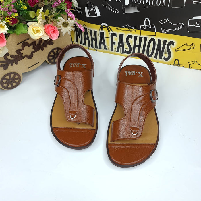 Brown  Stitch Pattern Sandals - Maha fashions -