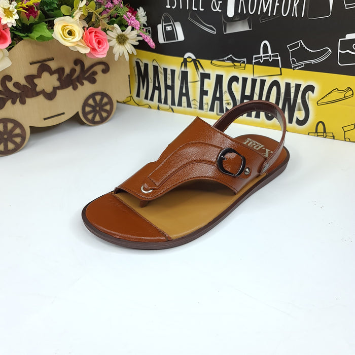 Brown  Stitch Pattern Sandals - Maha fashions -