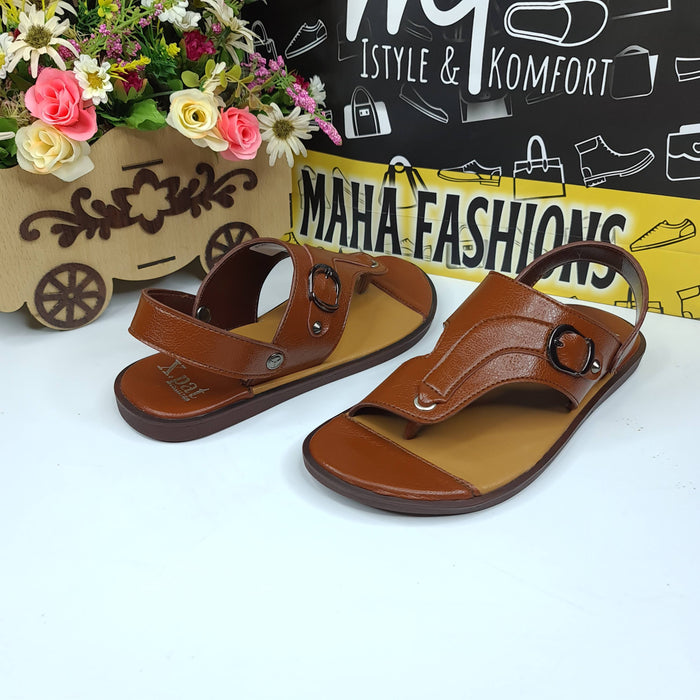 Brown  Stitch Pattern Sandals - Maha fashions -
