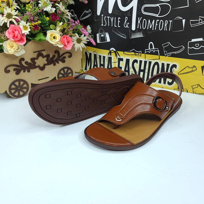 Brown  Stitch Pattern Sandals - Maha fashions -