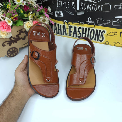 Brown  Stitch Pattern Sandals - Maha fashions -