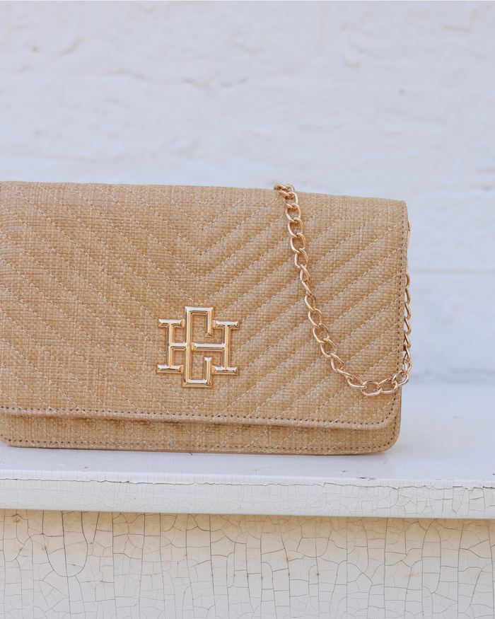 Bryn Clutch Crossbody - Natural Quilted