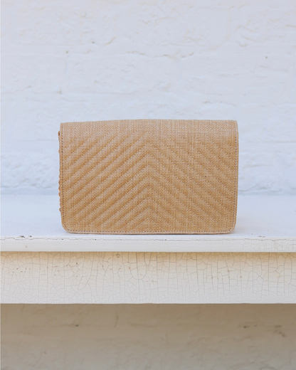 Bryn Clutch Crossbody - Natural Quilted