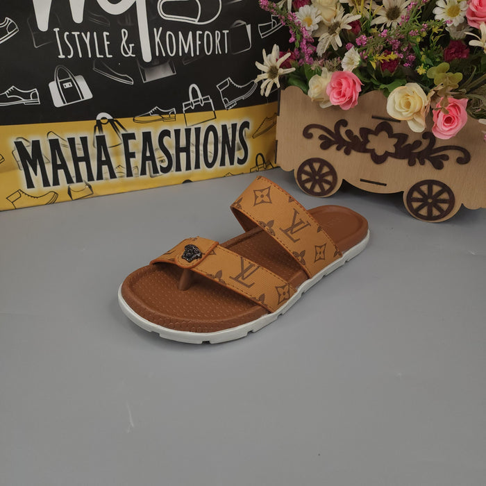 Buckle Camel Slippers - Maha fashions -  Men Footwear