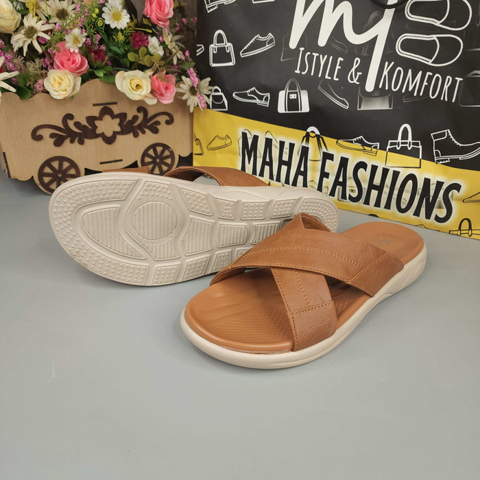 Camel Men Strappy Slides - Maha fashions -  Men Footwear