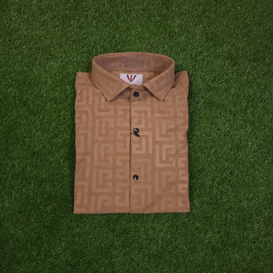 Camel Self Printed Shirts - Maha fashions -  Men Clothing