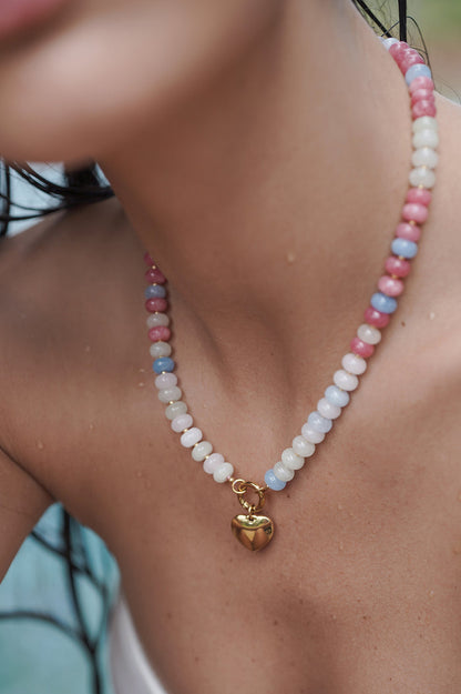Candy Gemstone Spring Clasp Necklace