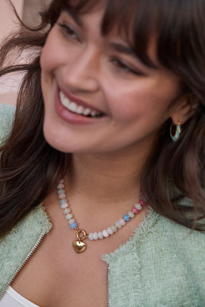Candy Gemstone Spring Clasp Necklace