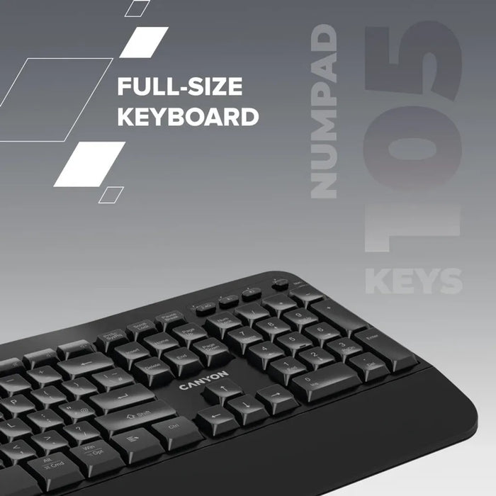 Canyon Ergonomic Wireless Keyboard | HKB-W6 - Black
