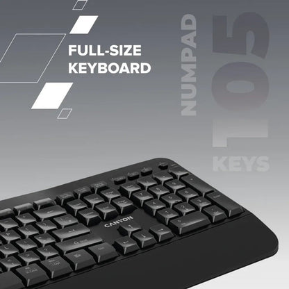 Canyon Ergonomic Wireless Keyboard | HKB-W6 - Black