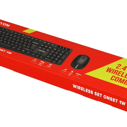 Canyon Wireless Mouse & Keyboard Set | SET-W01 - Black