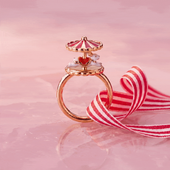 Carnival Carousel Bunny Spinner Ring