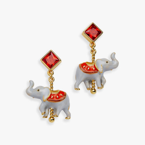 Carnival Carousel Elephant Drop Earrings