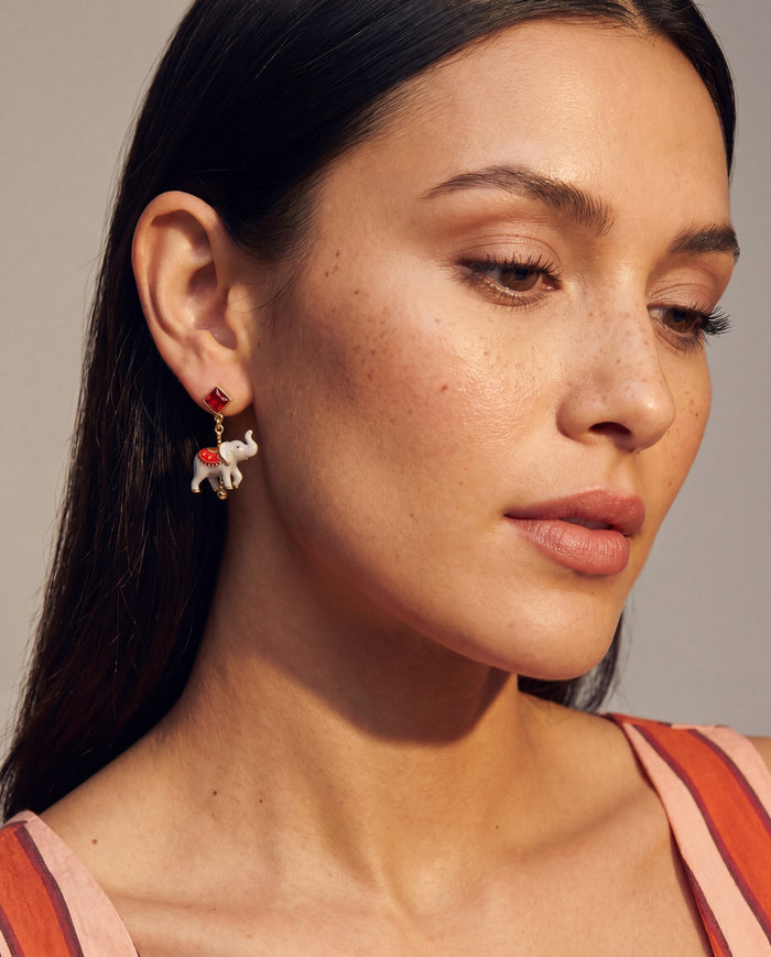 Carnival Carousel Elephant Drop Earrings