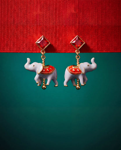 Carnival Carousel Elephant Drop Earrings