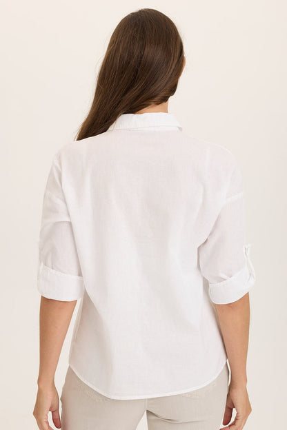 Wearables Carrie Linen 3/4-Sleeve Button-Up