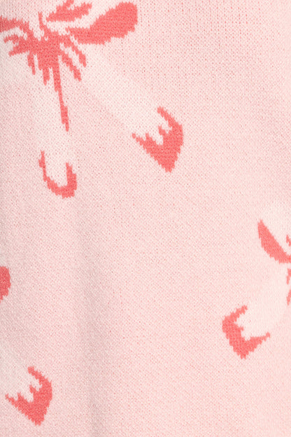 Petal and Pup USA KNITWEAR Carrington Bow Print Knit Sweater - Pink