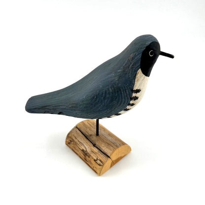 Carved Wooden Blue Warbler