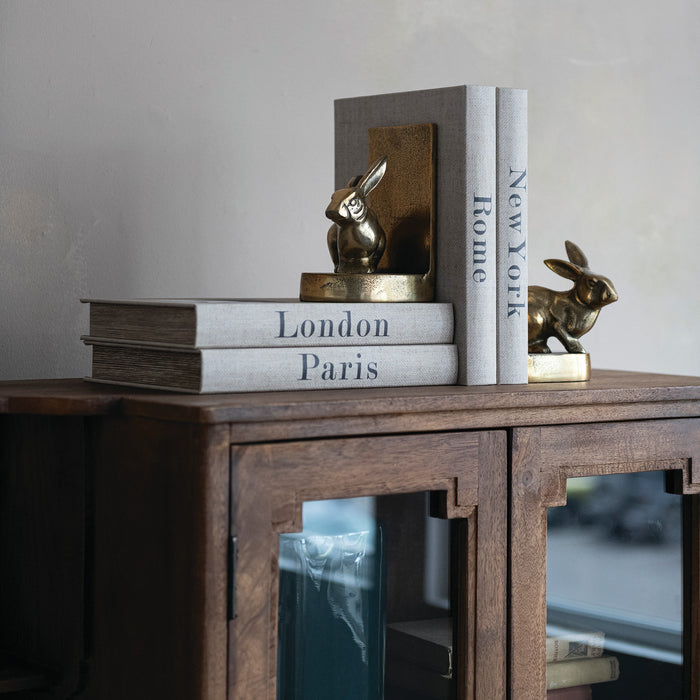 Cast Aluminum Rabbit Bookends (Set of 2)