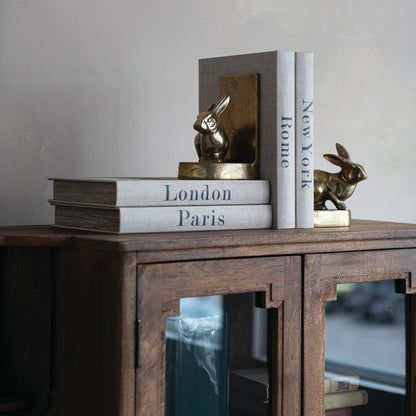 Cast Aluminum Rabbit Bookends (Set of 2)