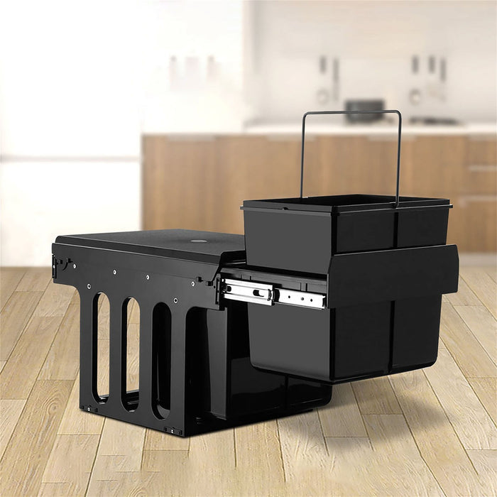 Cefito 2x15L Pull Out Bin - Black -Home Living Store - -