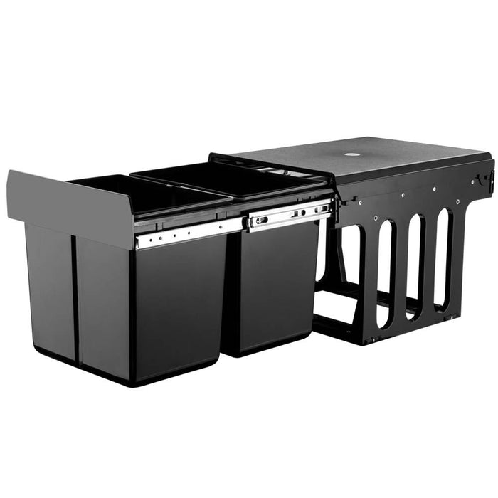 Cefito 2x15L Pull Out Bin - Black -Home Living Store - -