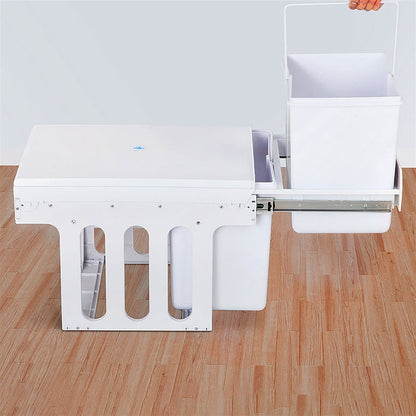 Cefito 2x15L Pull Out Bin - White -Home Living Store - -