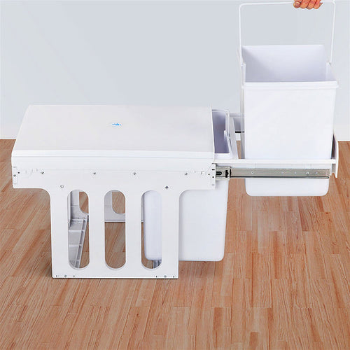 Cefito 2x15L Pull Out Bin - White -Home Living Store - -