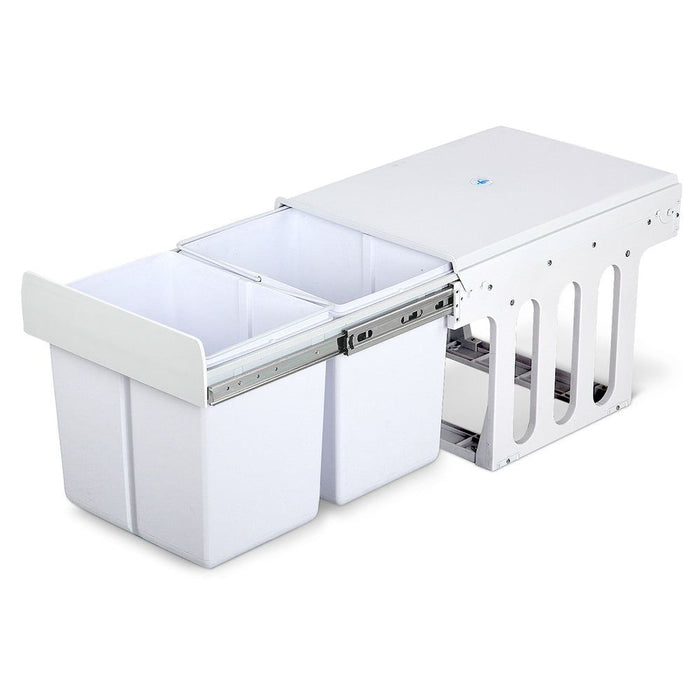 Cefito 2x15L Pull Out Bin - White -Home Living Store - -