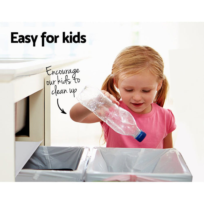 Cefito 2x15L Pull Out Bin - White -Home Living Store - -