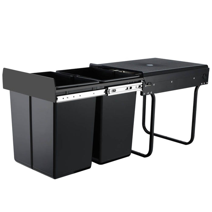 Cefito 2x20L Pull Out Bin - Black -Home Living Store - -