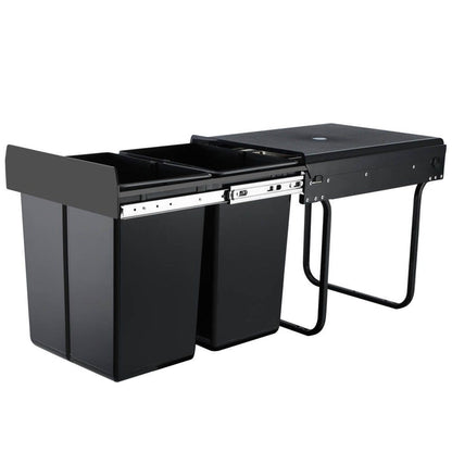 Cefito 2x20L Pull Out Bin - Black -Home Living Store - -
