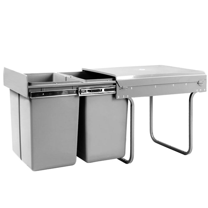 Cefito 2x20L Pull Out Bin - Grey -Home Living Store - -