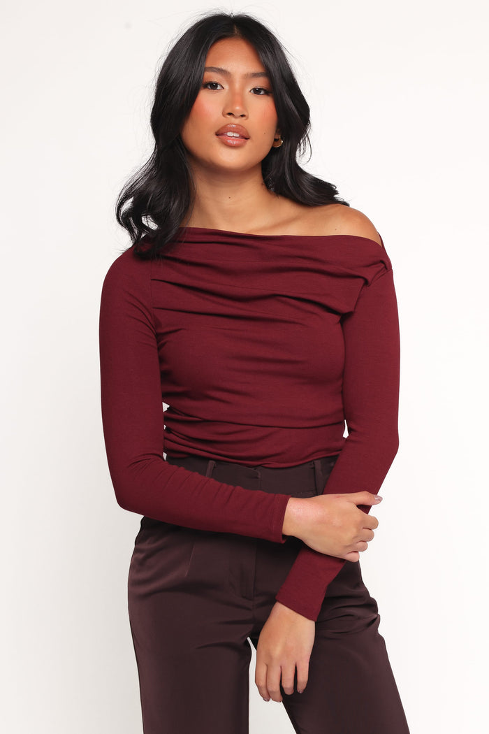Petal and Pup USA TOPS Cer Knit Top - Cherry Chocolate