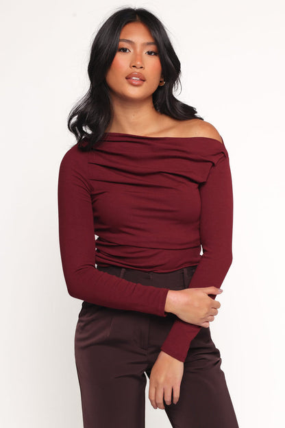 Petal and Pup USA TOPS Cer Knit Top - Cherry Chocolate