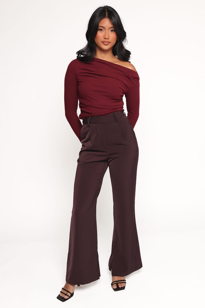 Petal and Pup USA TOPS Cer Knit Top - Cherry Chocolate