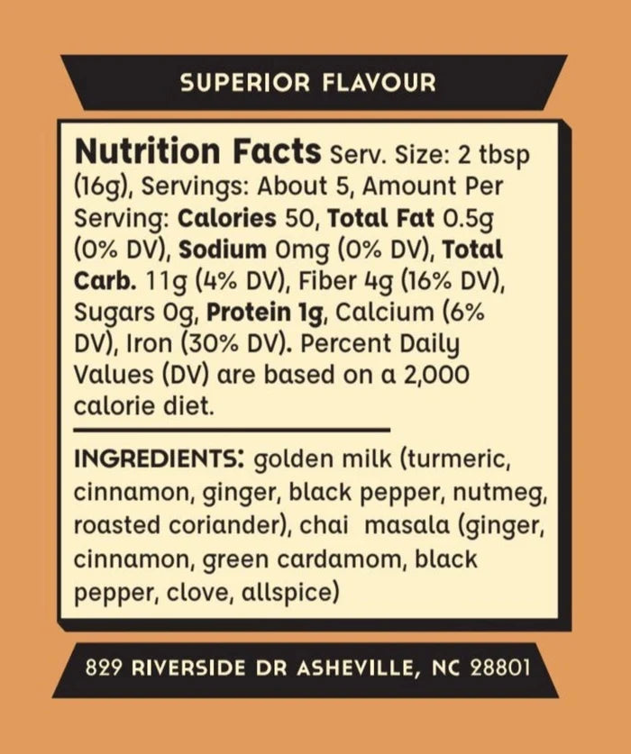 Chai Spiced Golden Milk - nutrition info