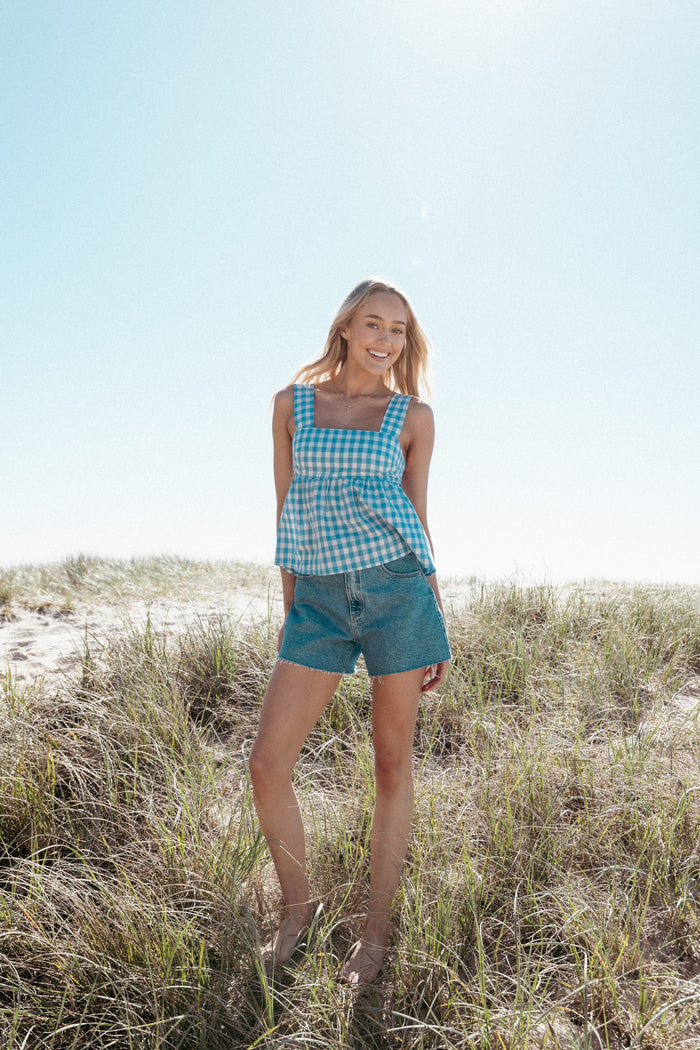 Petal and Pup USA TOPS Chatham Top - Blue Gingham