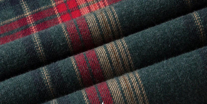 Checked pattern casual long-sleeve shirt - AntoniosClothing - Green and red