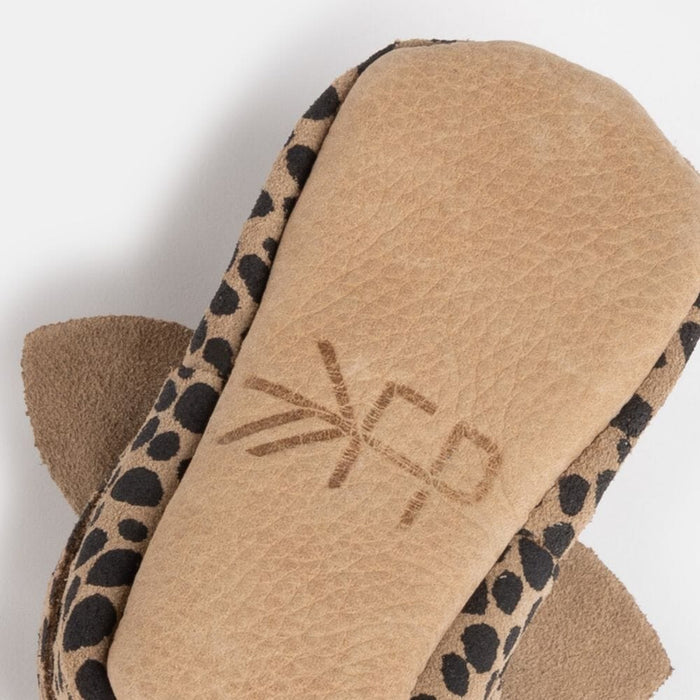Cheetah Knotted Bow Baby Shoe Knotted Bow Mocc Soft Sole