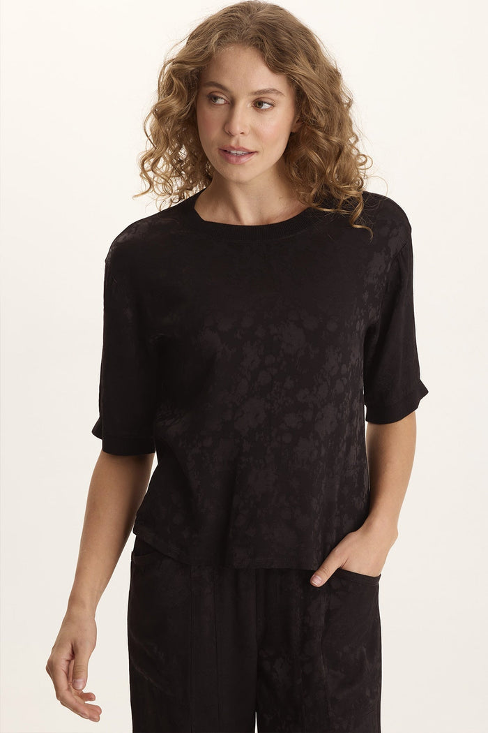 XCVI Chelan Textured Satin Casual Fit Top